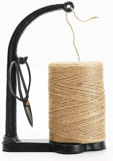 Cast Iron Jute Dispenser - Antique Black String Holder