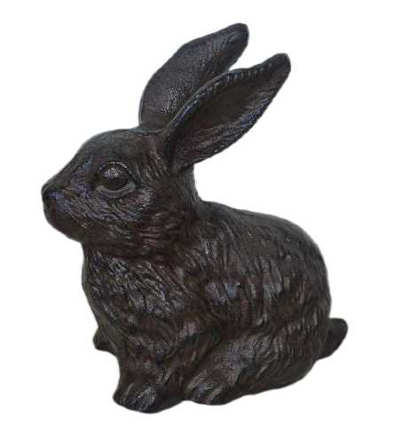 New Design Full Bodied Cast Iron Standing Bunny Rabbit Sculpture Garden Figure