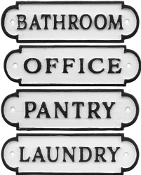 Farmhouse Decor Metal Signs Shabby Chic Vintage Cast iron Signs Decorative Bathroom Door Signs
