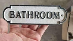 Farmhouse Decor Metal Signs Shabby Chic Vintage Cast iron Signs Decorative Bathroom Door Signs