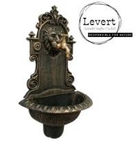 Antique Cast Iron Lion Head Roman Outdoor Wall Water Fountain with1 Tap for Yard Garden Patio Deck Home-Iron Finish
