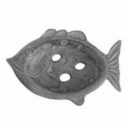 Black Cast Iron Sea Fish Soap Dish for Bathroom Decor Wrought Iron Soap Container