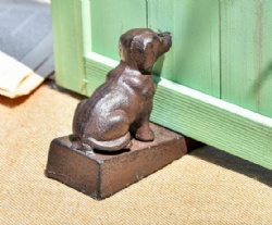 Cast Iron Decorative Dog Door Stopper, Doorstops, Sculpture, Dog Statue