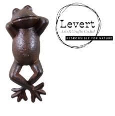 Cast Iron Relaxing Lazy Frog Figurine Frog Miniature Statue for Garden / Plant / Pond Decor, Lawn Statue Yard Decor Swimming Toad