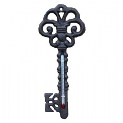 Cast Iron Rustic Key Garden Wall Outdoor Thermometer in Celsius