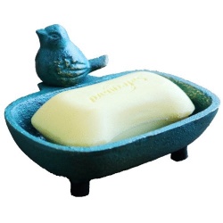 Cast Iron Soap Dish Antique Green Sturdy And Durable Bird Decoration For Bathroom