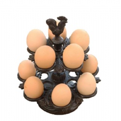 Egg Basket Holder Cast Iron Wire Chicken- Shaped Egg Storage Basket Metal Hen Nest Egg Collecting Basket for Countertop Kitchen