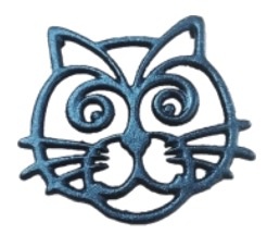 100% Handmade Cast Iron Pot Trivet Cat Shaped Design Rustic Metal Trivets Pot Holder