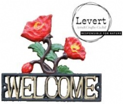 Heavy Duty Cast Iron Outside Welcome Sign Wall Décor - Rose Flower Front Door Sign - Decorative Welcome Plaque for Door, Entrance, Porch of Home, Office or Store