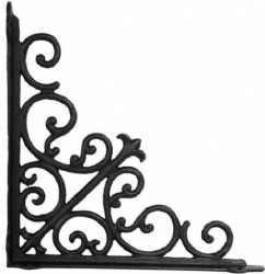 Heavy Duty and Thick Cast Iron Victorian Shelf Bracket, Antique Black, L-Shaped Shelf Bracket, DIY Projects, Hardware Included