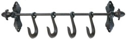 Wrought Iron Slidable 4 Hooks Home & Garden Decorative Vintage Hanging Hook Wall Decoration for Clothes Hats Towels Cups Pans Pots